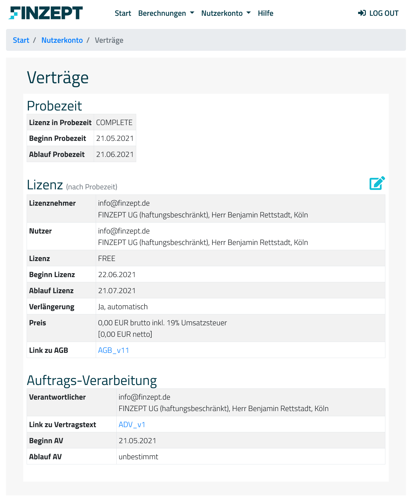 Bild Vertragsuebersicht